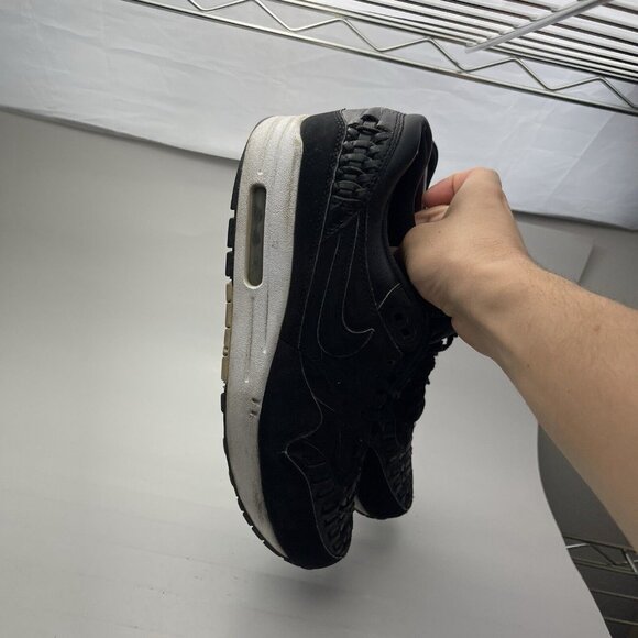 Men Size 8 - Nike Air Max 1 Woven Black Dark Grey 725232-001 (Missing 1 insole) - Picture 5 of 11